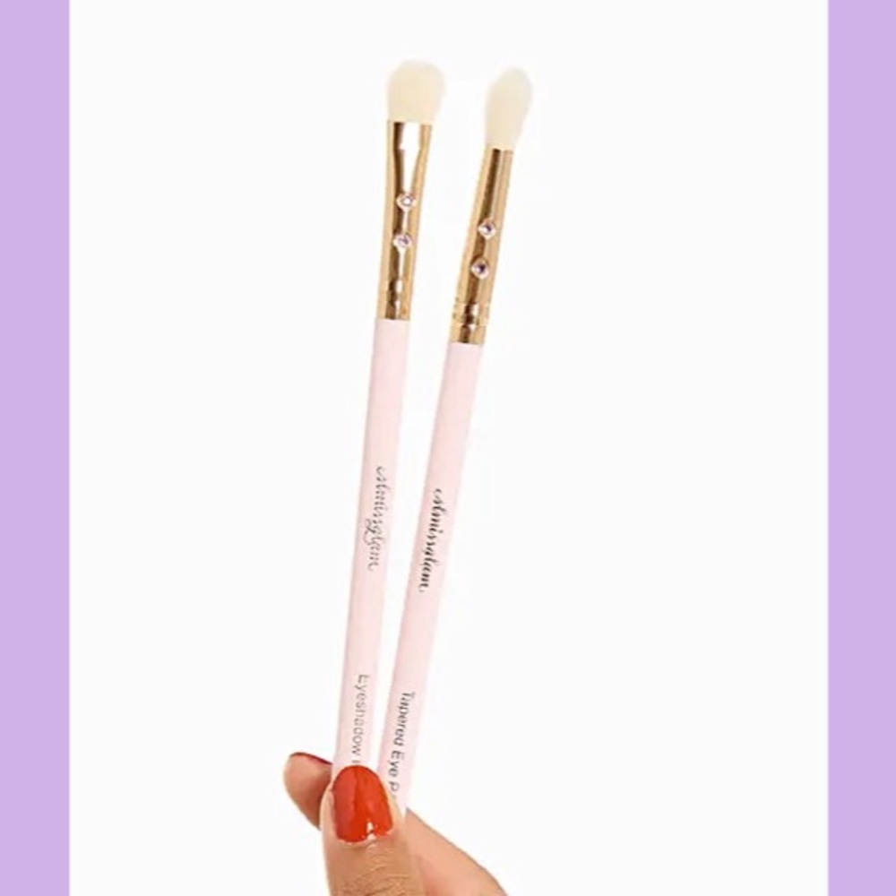 NEW SLMISSGLAM Pink Eye Brush Duo